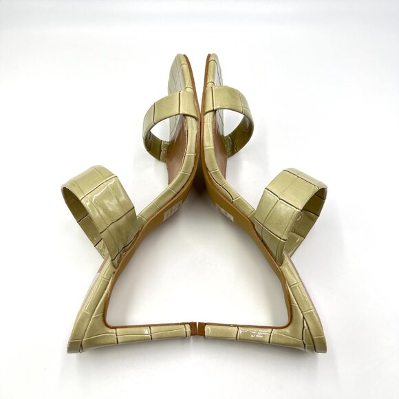 DV Dolce Vita Size 9 Selsta Sage Green Croc Heeled Mules Heels‎ Sandals Shoes - Picture 7 of 13